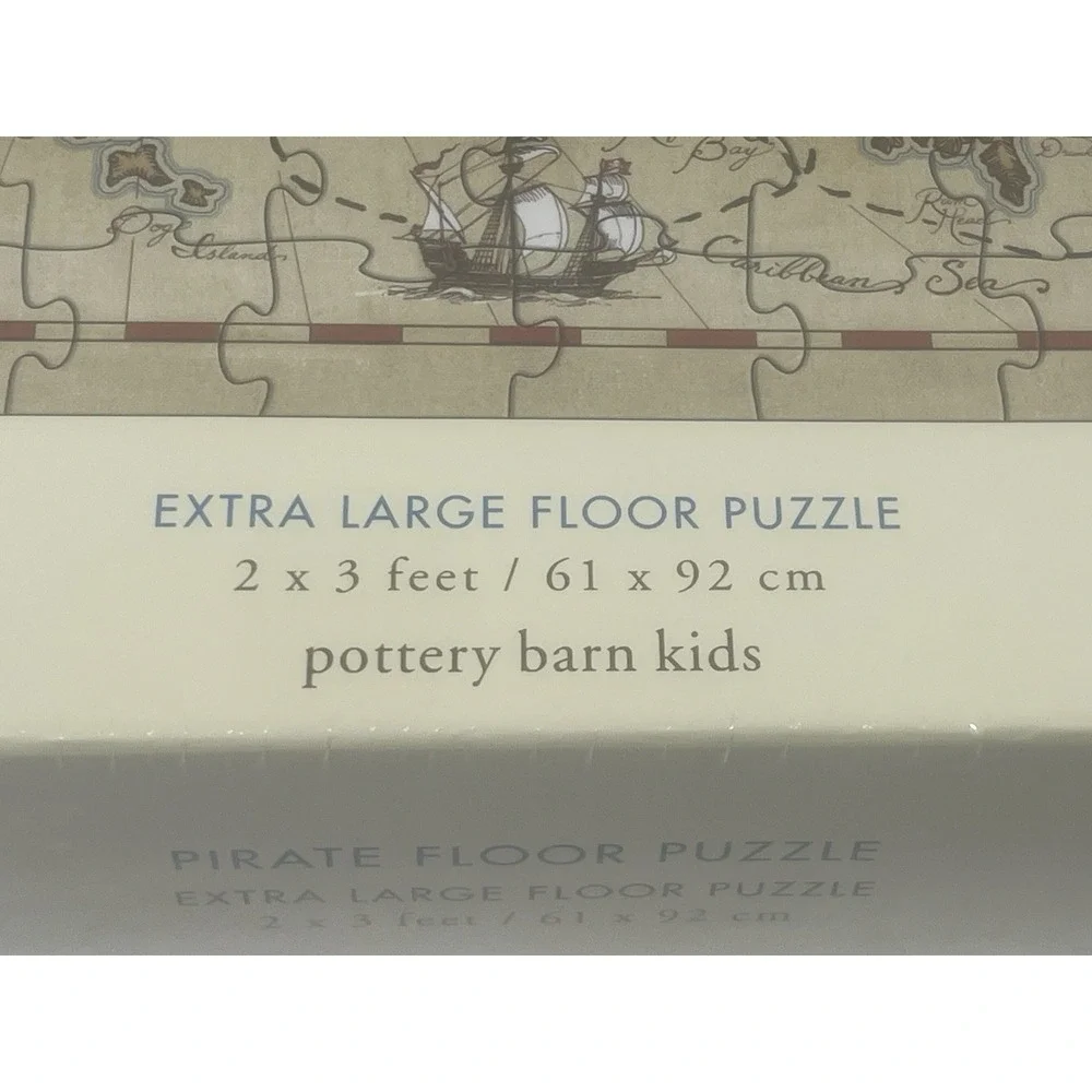 Pottery Barn Kids Pirate Puzzle Caribbean Map Adventure Homeschool Vintage Style